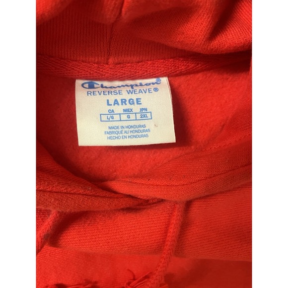 Champion Reverse Weave Hoodie Red Loose Fit Youth‎ Large  D57 - Picture 2 of 5